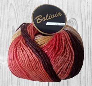 Pelote de laine Bolivia orange, moutarde, marron, O'drey créa et ses petites pelotes