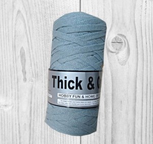 trapilho Thick-Quick, fil en coton bleu gris, O'drey créa et ses petites pelotes