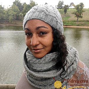 Ensemble bonnet et snood torsadé gris, O'drey créa et ses petites pelotes