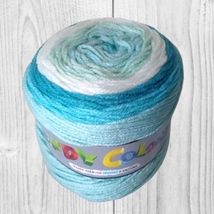 Pelote de laine Trendy color bleu, blanc, O'drey créa et ses petites pelotes