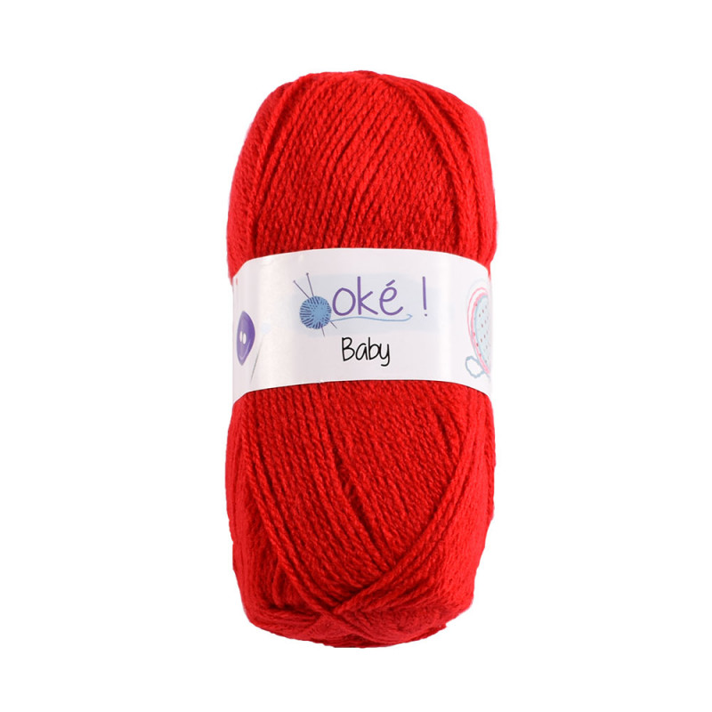 Pelote de laine Baby ok coquelicot , O'drey créa et ses petites pelotes